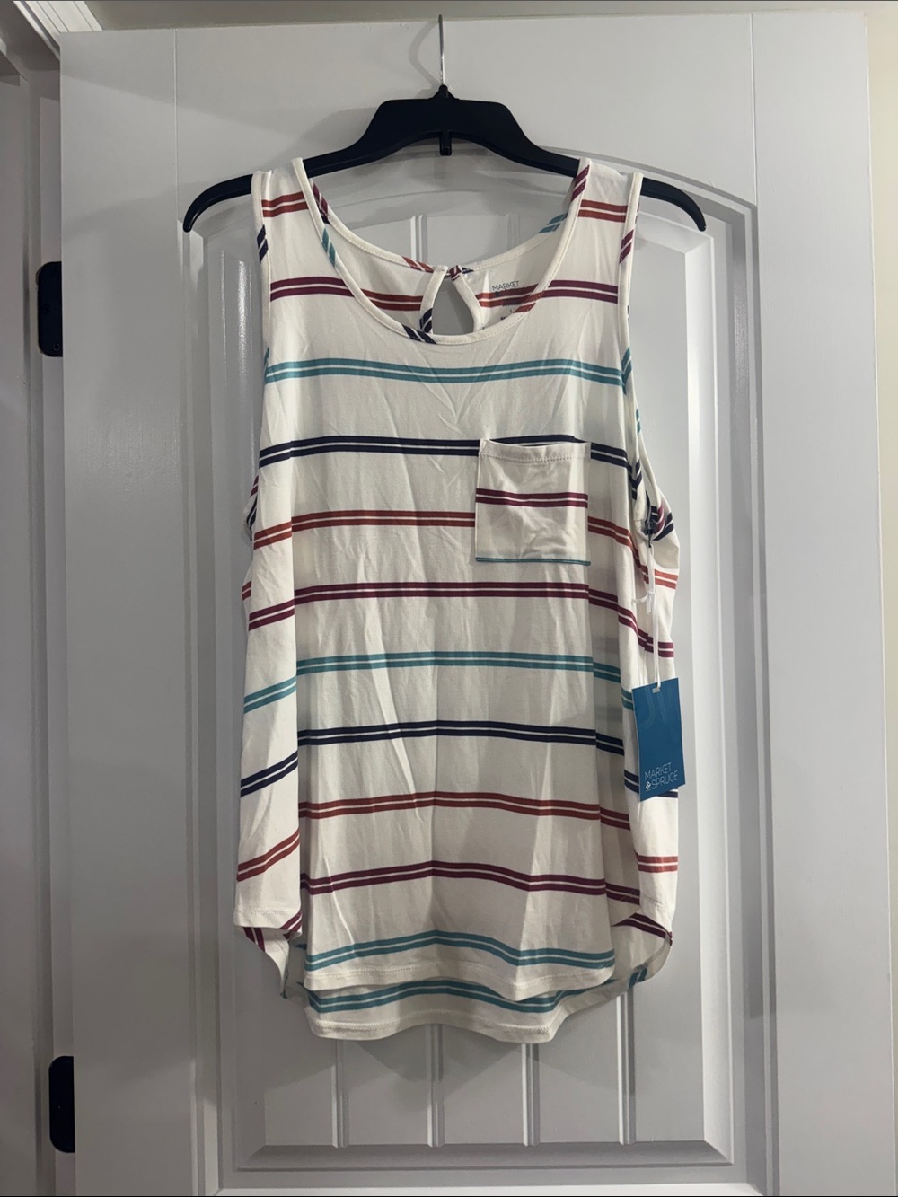 Market & Spruce Striped Pocket Tank Top
